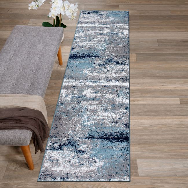 Rugshop Long Runner Rugs Distressed Abstract Watercolor Carpet Kitchen Rugs 2x10