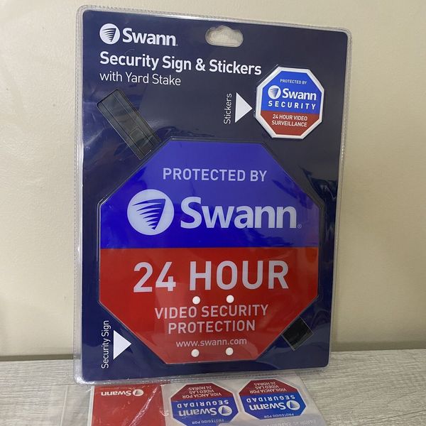 Swann Video Surveillance Yard Sign +Stake  & Stickers SW276-YSS Replacement New