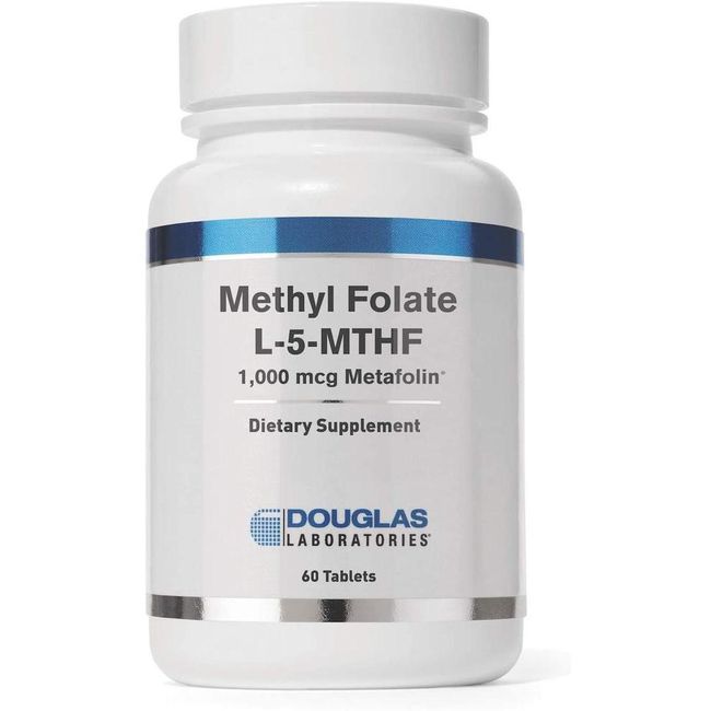 Douglas Laboratories methyl folate (L-5-MTHF) total folic acid 60 tablets of 1000 mcg Metafolin identical to the nature-occurring form, quantity, see details