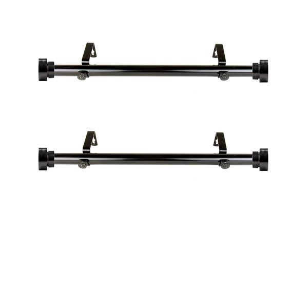 Rod Desyne SIDE100-2 1" Side Curtain Rod, 12-20 inch (Set of 2), Black