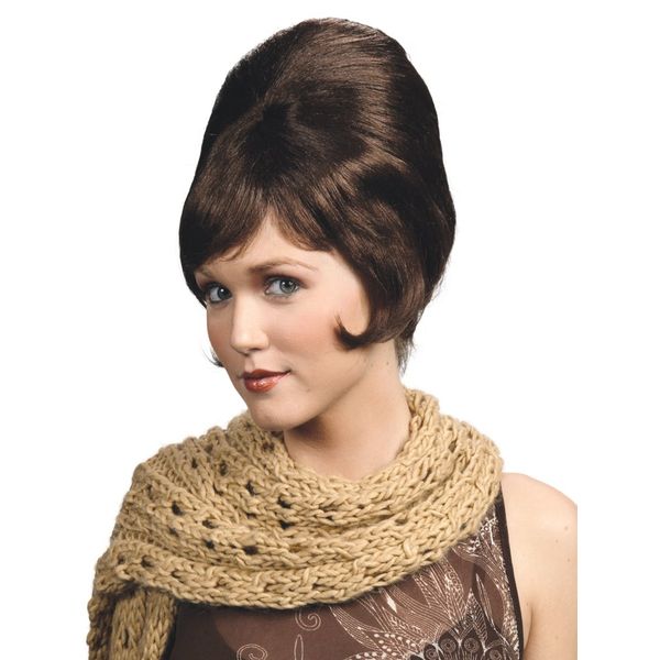 Beehive B-52 color AUBURN - Enigma Wigs 1960s Theater Short Beahive Women Side Curl Bundle with Cap, MaxWigs Costume Wig Care Guide