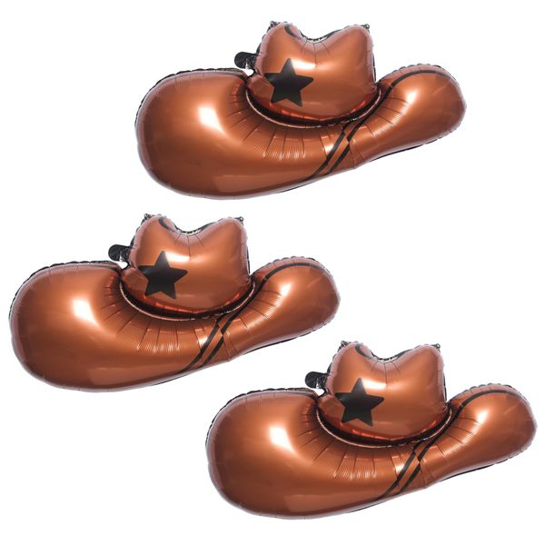 100% LIKED-3pcs Cowboy Hat Balloons, Western Themed Party Decorations, My First Rodeo Birthday Party, Baby Shower Supplies