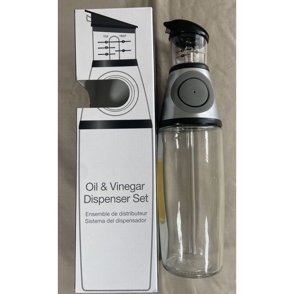 Oil & Vinegar Dispenser Set Glass with Measurements