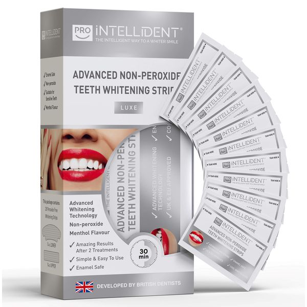 Pro Intellident Teeth Whitening Strips | Home Teeth Whitening Strips Developed by British Dentists for Instant Results