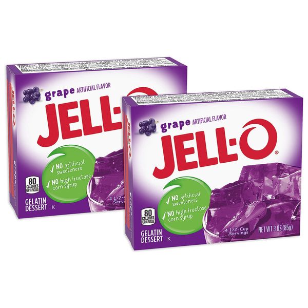 Jell-o, Gelatin Dessert, Grape (Pack of 2)