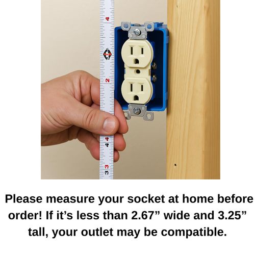 Outdoor Waterproof Outlet Cover, 2.67" x 3.25" Small Socket Protector– Self Adhesive Wall Plate Cover for Single-Gang Electrical Outlets, for Duplex Receptacle (NEMA 5-15R) (Not for Oversized Plugs)