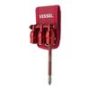 VESSEL QB-10B3RR Limited Quick Catcher, 3 Row Holder, Red