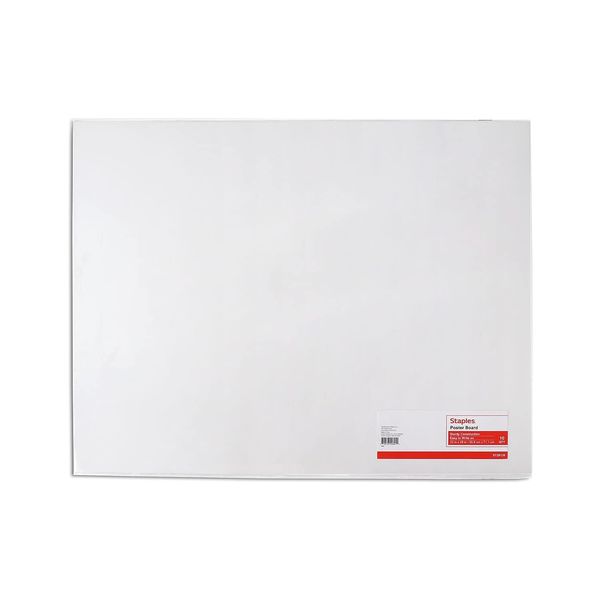 Staples 1213774 Premium Poster Boards 5-Pack White 22 X 28