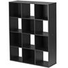 12 Cube Storage Organizer with Back Panel Closet Cabinet Easy Assembly Black 