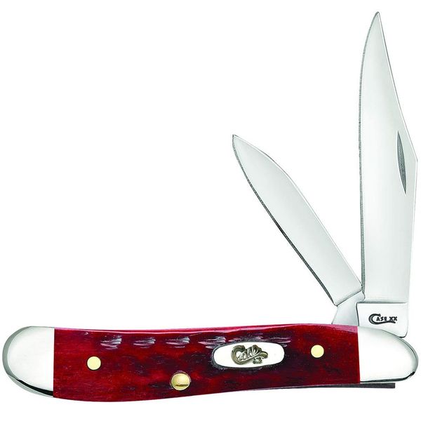 CASE XX WR Pocket Knife Pocket Worn Old Red Bone Peanut Item #781 - (6220 SS) - Length Closed: 2 7/8 Inches