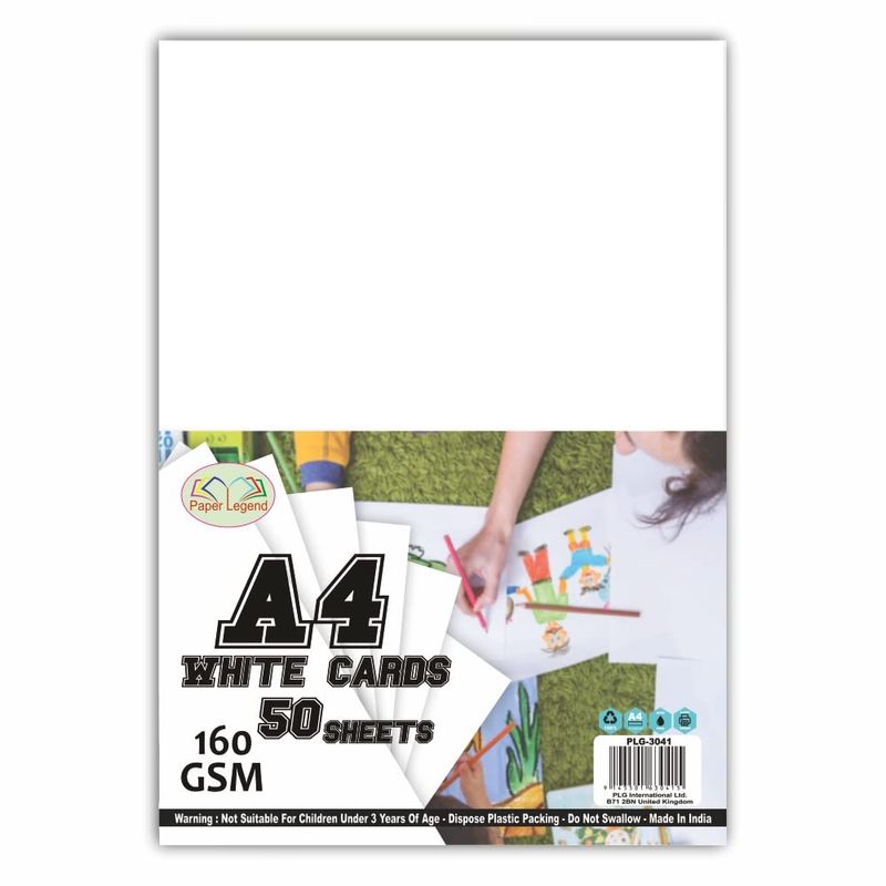 A4 White Colour Cards 160 GSM Double Sided Printer Paper Copier White ...