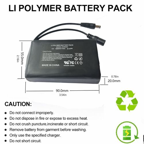 M Jiuyunmu 12V 5600mAh Lithium ion Battery Pack with Charger Compatible with 12V Devices, Bike Light, DIY Project, Radio, LED Light Strip, CCTV Camera