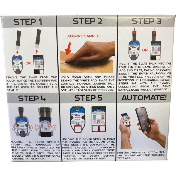 MobileDetect Pouch Residue Detection Multi-Drug Test Kit - Rapid Surface Residue Detector