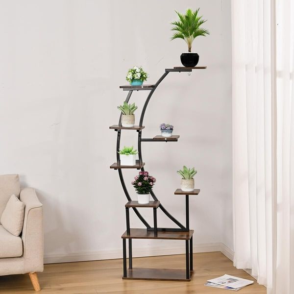 9 Tier Plant Stand Indoor Lighted Plant Display Shelf Tower Flower Pot Holder