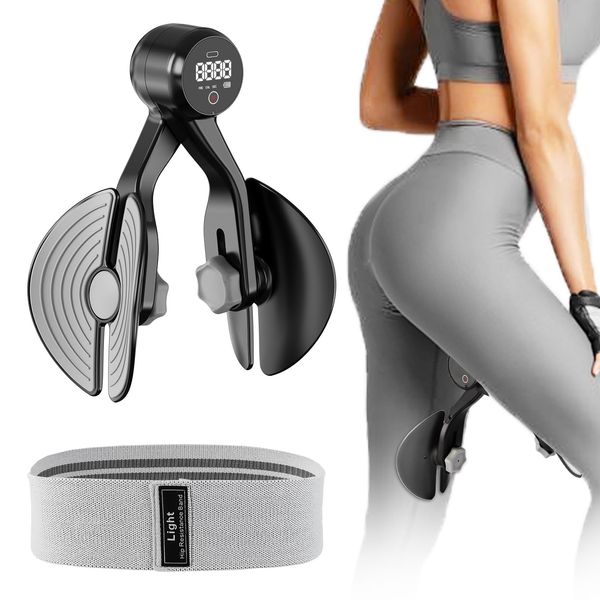 Thigh Master, Inner Thigh Toner Exercise Equipment for Women, Kegel Exerciser, Pelvic Floor Muscle Trainer for Home Workout with Resistance Band