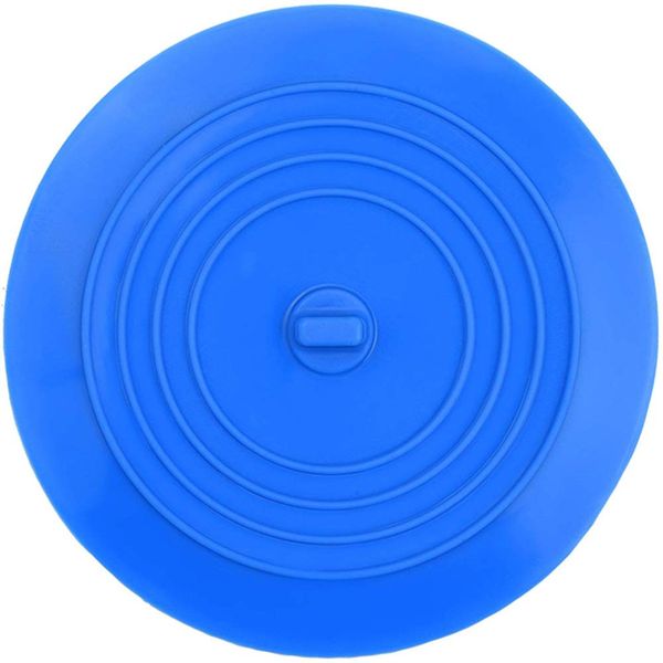 Andexi Drain Lid Drain Cover Sink Lid 5.9 inches (15 cm) Stopper Drain Lid Bath Stopper Sink Stopper Water Stopper Cap Eye Plate Silicone Blue Water Stop Lid Sink Drain Valve