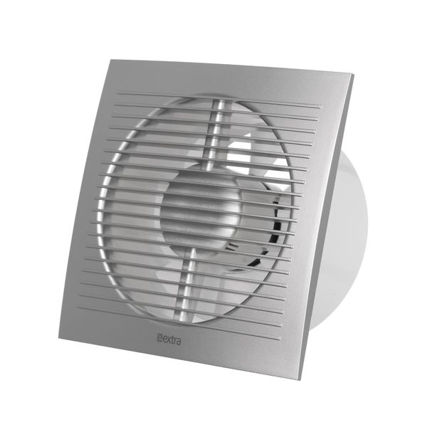 EUROPLAST Diameter 125mm Bathroom Extractor Fan with Timer - 5 inch Extractor Fan Bathroom - Silver Extractor fan - Axial Ventilation fan - Wall Mounted Fan - Square Fan
