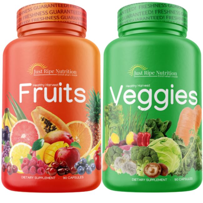 Fruits and Veggies Supplement By Just Ripe Nutrition 180 Capsules