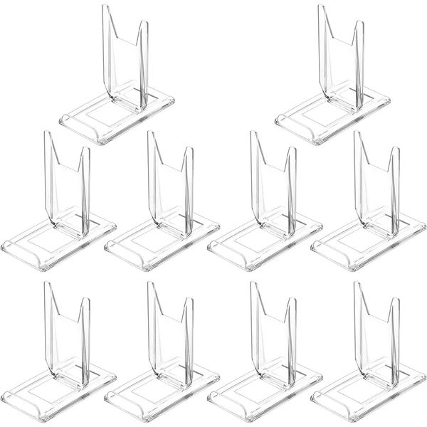 TERDEWE （10 Pack） Adjustable for angle Acrylic Display Stand for Plate, purses,clutch bags,Pictures, Platter, Book, tableware and stationary,gameboy handhelds & N64 controllers,cards