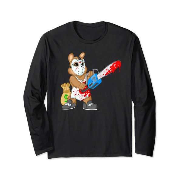 Hockey Mask Chainsaw Bear Gang | Horror Teddy Halloween Long Sleeve T-Shirt