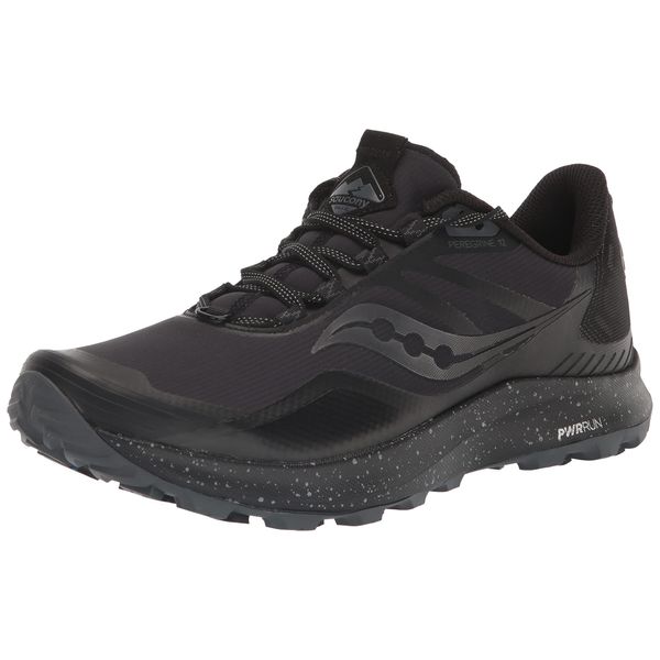 Saucony Men's Peregrine Ice+3 Trail Running Shoe, Black/Shadow, 9