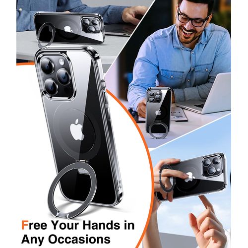 Chicfun 3-in-1 [Magnetic+Kickstand+Ring Holder] for iPhone 15 Pro Max Case Stand Ring Holder Compatible with MagSafe, Military Shockproof Protective Matte iPhone 15 Pro Max Phone Case Kickstand Cover