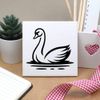 'Graceful Swan' 108mm Square Ceramic Tile (TD00027331)
