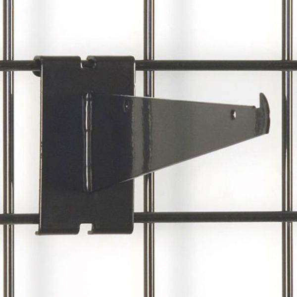 Black Gridwall Shelf Bracket 8 inch - Case of 8