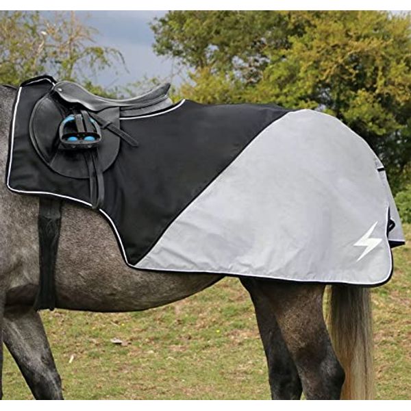 Silva Flash Waterproof Exercise Sheet by Hy Equestrian - Black/Reflective Silver - 4'6"