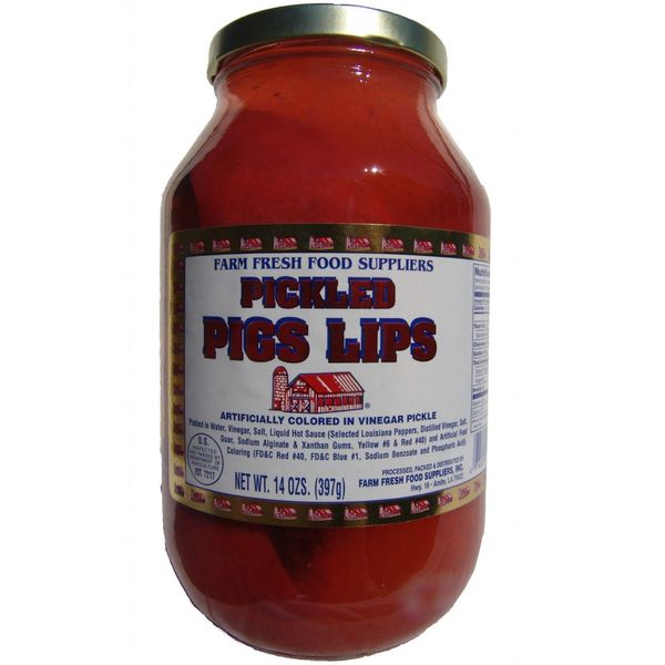 Farm Fresh Pickled Pork Lips - (Two Quart Size Jars)