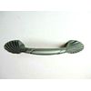 Drawer Pull Handle Antique Silver / Pewter 3" Screw Centers Ribbed 1990s Modern