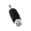 DRUT 1pcs RCA Phono Socket to 3.5mm Mono Jack Plug, Audio Video Adapter (Black Silver)