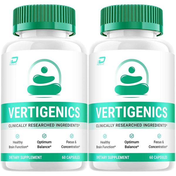 (2 Pack) Vertigenics Brain Supplement Capsules-Verti Genics All-Natural