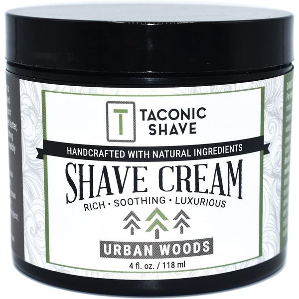 Taconic Shave, All Natural Shave Cream – Highly-Concentrated Shaving Cream for Men – 4 oz. Moisturizing Shaving Cream Tub with Skin Soothing Ingredients – Urban Woods with hints of Cedar and Bergamot