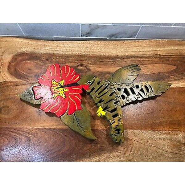 Hummingbird Wooden Scroll Saw Puzzle Toy Bird Figurine Art