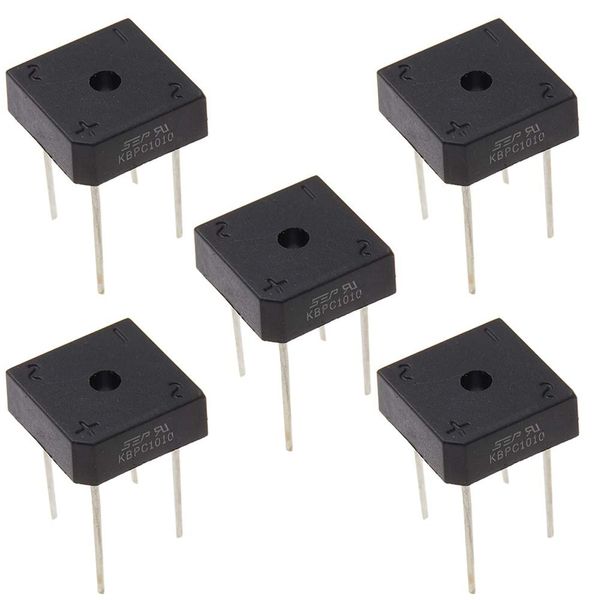 PENGLIN 5pcs KBPC1010 Bridge Rectifier Bridge Diode Single Phase 10A 1000V 4-Pin Rectifier Diode KBPC Series