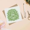 'Green Man Face' Blank Greeting Card (GC00075297)