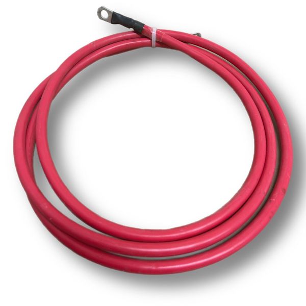 2 AWG Copper 8' Red Battery Cable 3/8" Lugs Wire Car Marine Inverter RV