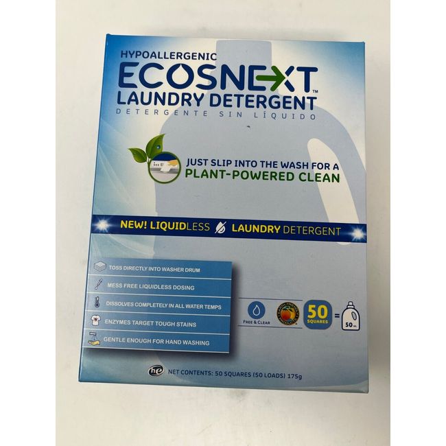 ECOS ECOSNEXT Liquidless Laundry Detergent Free & Clear 50 count New