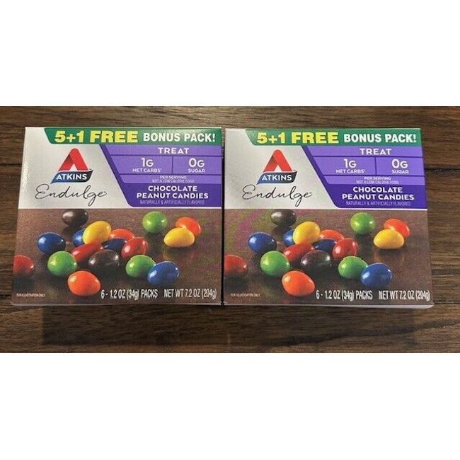 2 Boxes Atkins Endulge Treat, Chocolate Peanut Candies, Keto, 5 Count BB 1/26/24