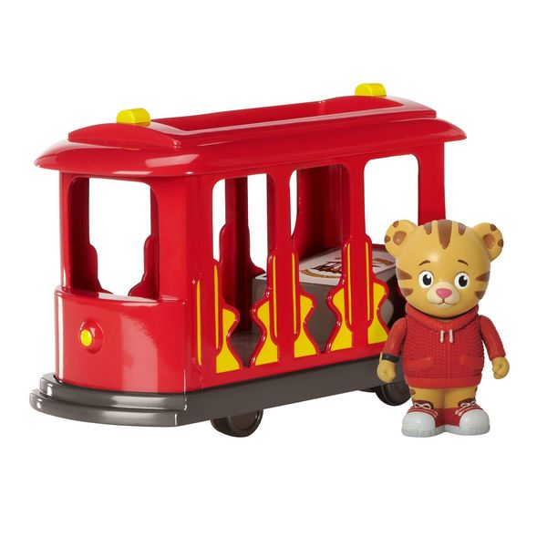 Daniel Tiger's Neighborhood Trolley with Daniel Tiger Figure Included, Pull Back and Go Action with Fun Trolley Bell Sounds, "Ding Ding!" Daniel Tiger Toys for Kids and Toddlers