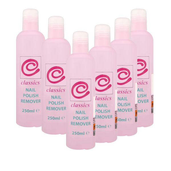 6 x 250ml | Classics Nail Polish Remover Multipack 250ml | Value Pack for Nail Beauty Salon