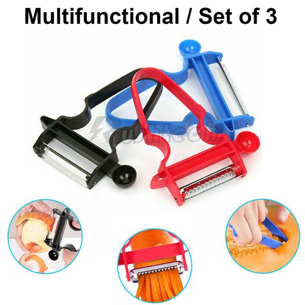 Set of 3 Magic Trio Vegetable Peeler Potato Fruit Slicer Julienne Kitchen Tool