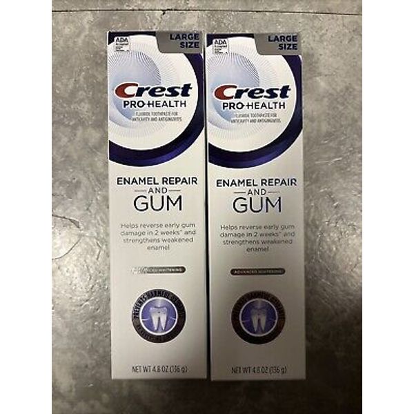 2 Crest Pro-Health Enamel Repair and Gum Adv Whitening Toothpaste 4.8 Oz