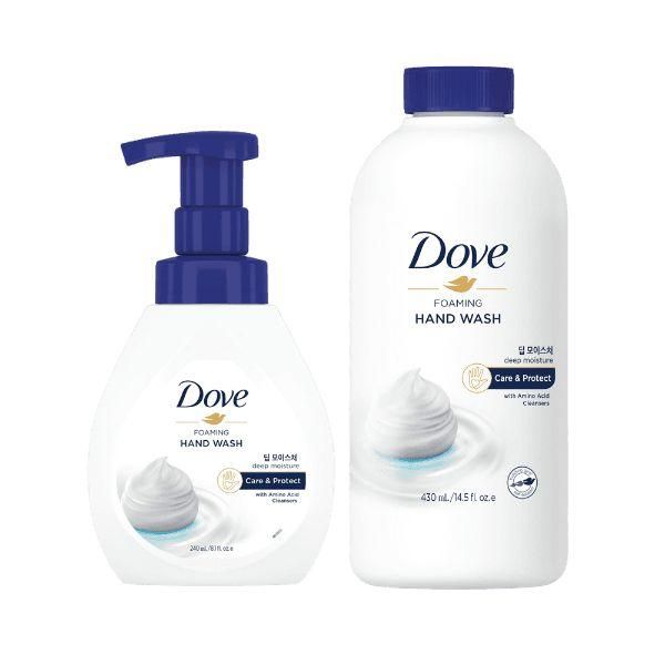 Free shipping Dove Foaming Hand Wash Deep Moisture 240ml+430ml Collection Large Capacity for Home PC Room Business Use