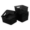 Cadineer 6-Pack Plastic Storage Weave Basket, Small Baskets