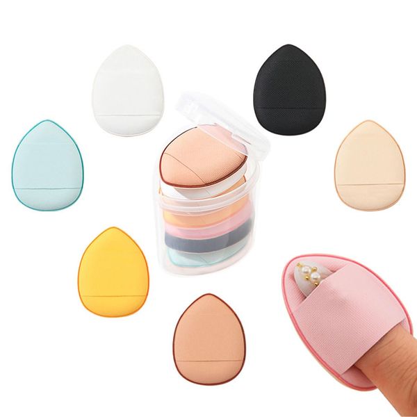 Finger Puderquaste Schwämmchen-Puderquaste Dreieck Kissen Pads Gesicht Make-up Einstellung Mini Fingerschwamm Pinsel Beauty Blender für Foundation Concealer Cosmetic Tool(7Farben, 14Stück)