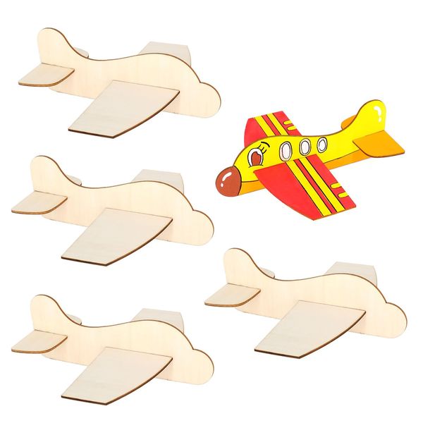 12 Pack Wooden Model Planes Balsa Wood Airplane Craft Kids Airplane Party Supplies DIY Airplane Kit to Paint Handicraft Plane for Birthday Party Baby Shower