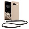 kwmobile Smartphone Shoulder Case for Google Pixel 8a - TPU Cover Shoulder Strap Cream