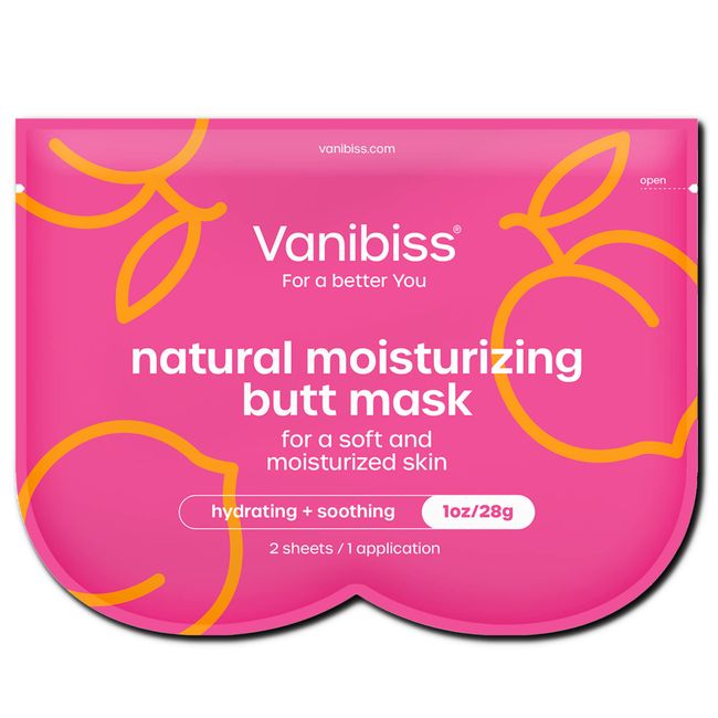 Vanibiss Butt Mask – Feuchtigkeitsspendende Gesäßmaske mit Kollagen – feuchtigkeitsspendende und beruhigende Schönheitsmaske für Ihren Po – Booty Mask Hautpflege (2 Blatt)